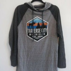 Solimar Mens Long Sleeve Grey Hooded Cotton Shirt Size Medium NWT